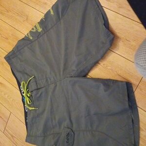 Salt Life SLX-QD Men's Board Shorts Olive Green EUC 36 Waist